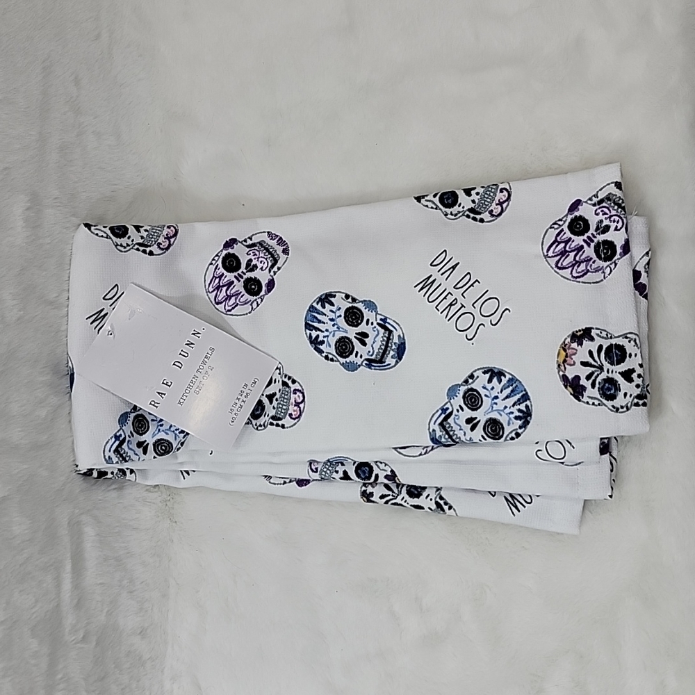 Rae Dunn Dia Los Muertos Set of Two Kitchen Towels